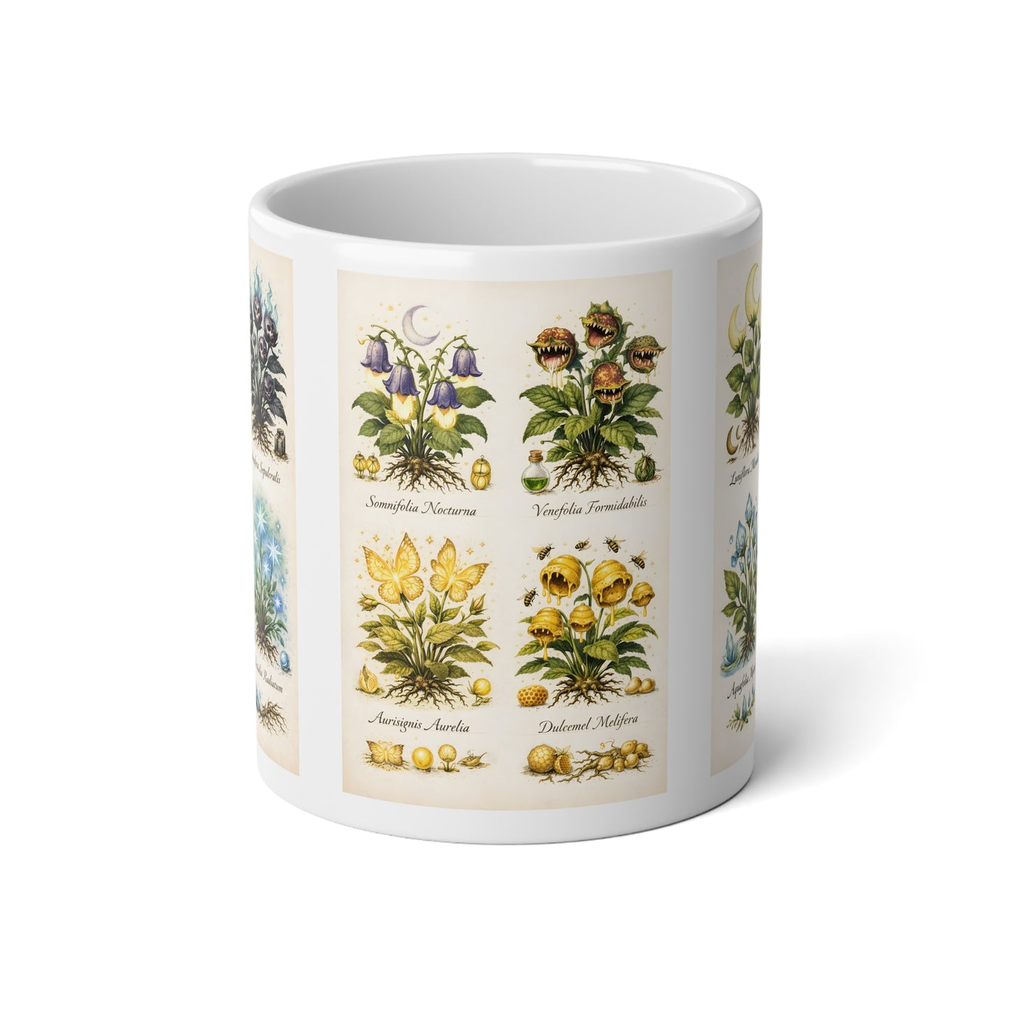 Vintage Botanical Atlas Jumbo Mug – 20oz Floral Plant Print Coffee Cup