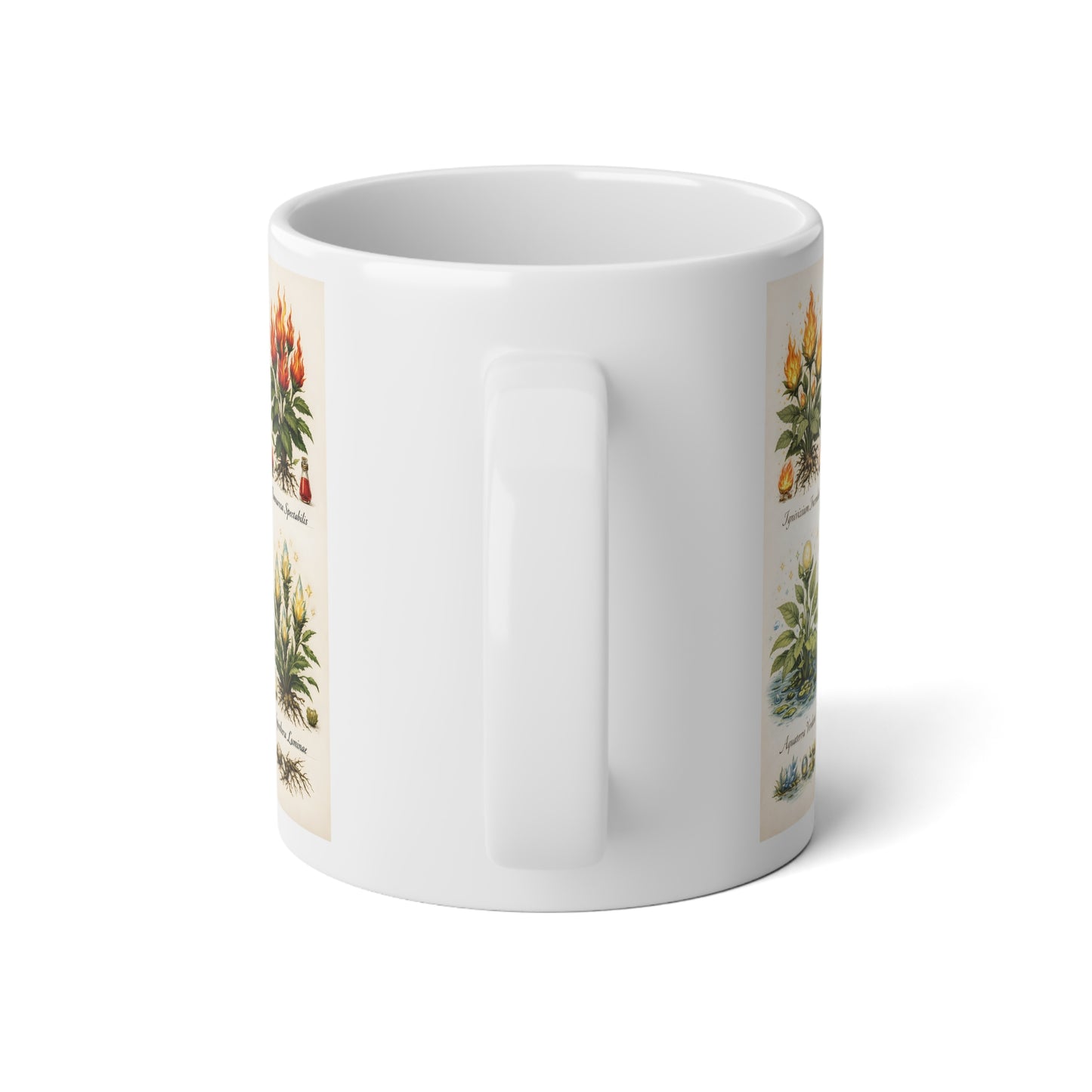 Vintage Botanical Atlas Jumbo Mug – 20oz Floral Plant Print Coffee Cup