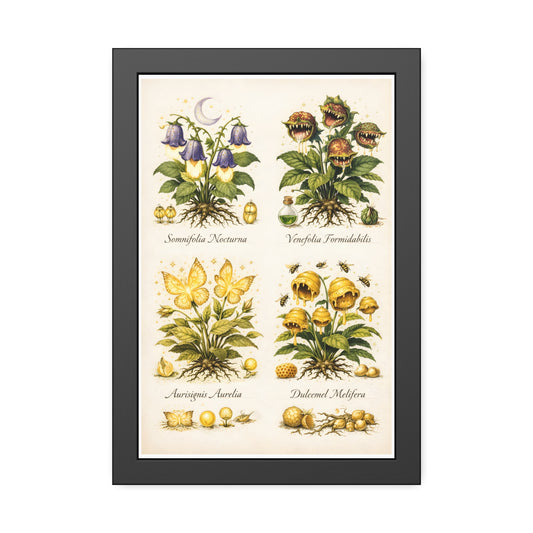 Vintage Botanical Alchemy Print Vertical Framed Poster (Part II)