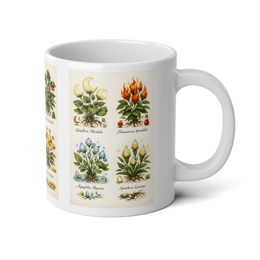 Vintage Botanical Atlas Jumbo Mug – 20oz Floral Plant Print Coffee Cup