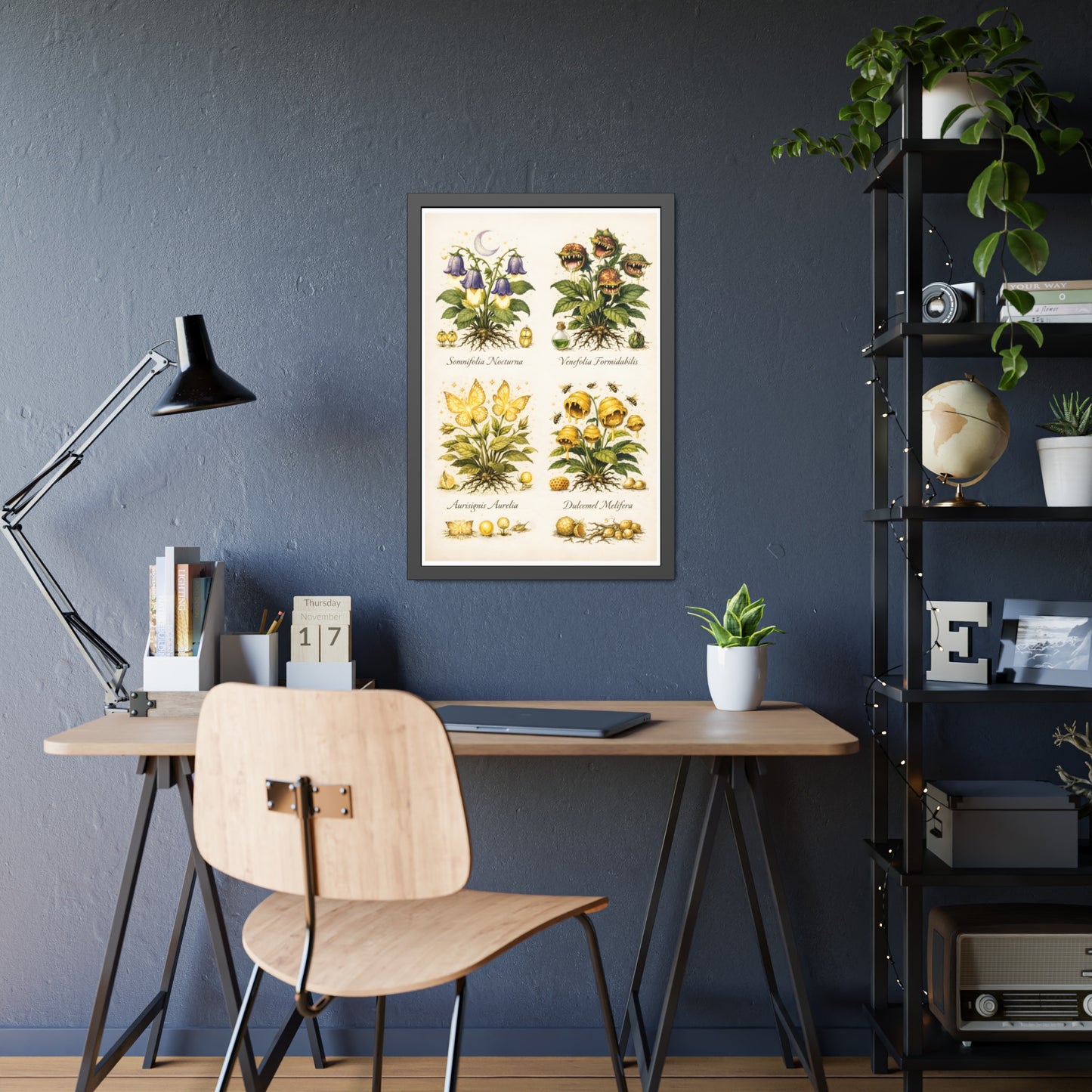 Vintage Botanical Alchemy Print Vertical Framed Poster (Part II)