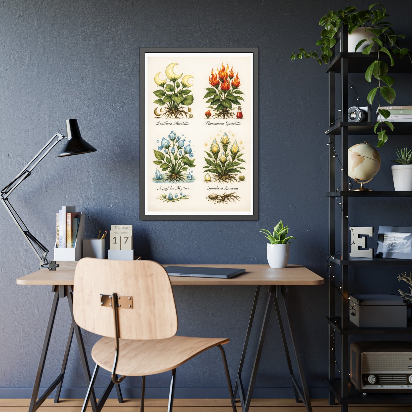 Vintage Botanical Alchemy Print Vertical Framed Poster (Part I)