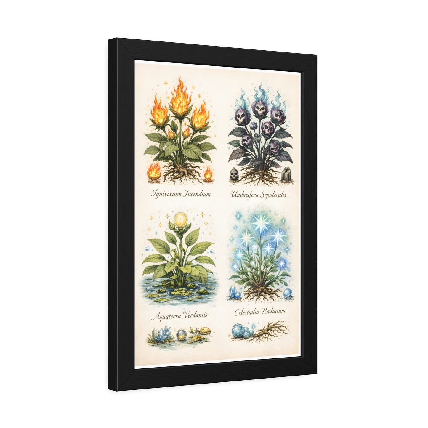 Vintage Botanical Alchemy Print Vertical Framed Poster (Part III)